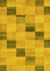 Checkered Yellow Modern Rug, abs75yw