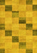 Checkered Yellow Modern Rug, abs75yw