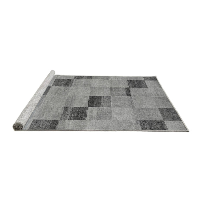 Sideview of Machine Washable Checkered Gray Modern Rug, wshabs75gry