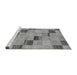 Sideview of Machine Washable Checkered Gray Modern Rug, wshabs75gry