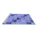 Sideview of Machine Washable Checkered Blue Modern Rug, wshabs75blu