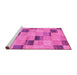 Sideview of Machine Washable Checkered Pink Modern Rug, wshabs75pnk