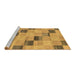 Sideview of Machine Washable Checkered Brown Modern Rug, wshabs75brn