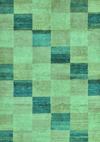 Checkered Turquoise Modern Rug, abs75turq