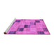 Sideview of Machine Washable Checkered Purple Modern Area Rugs, wshabs75pur