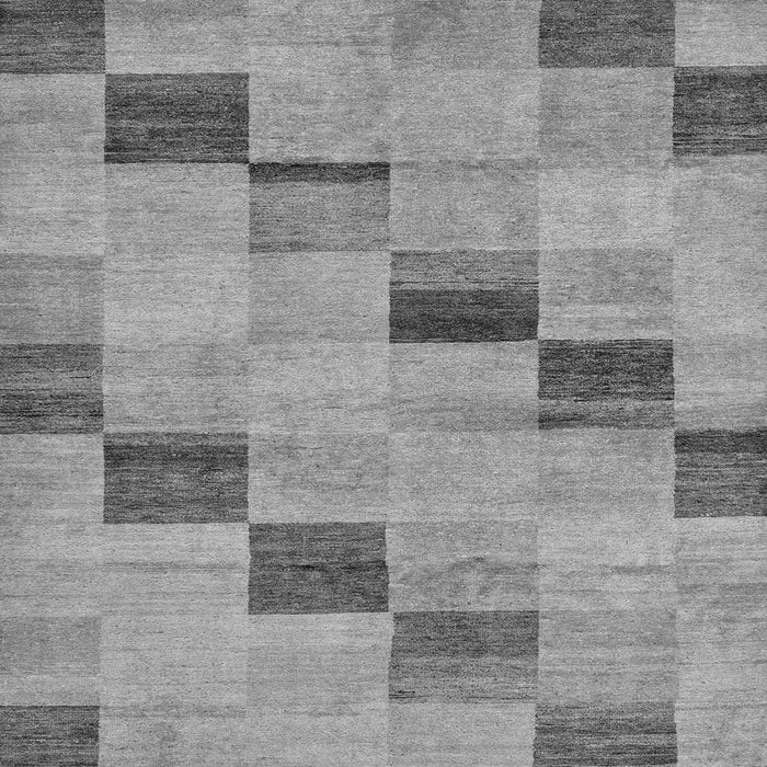 Square Machine Washable Checkered Gray Modern Rug, wshabs75gry