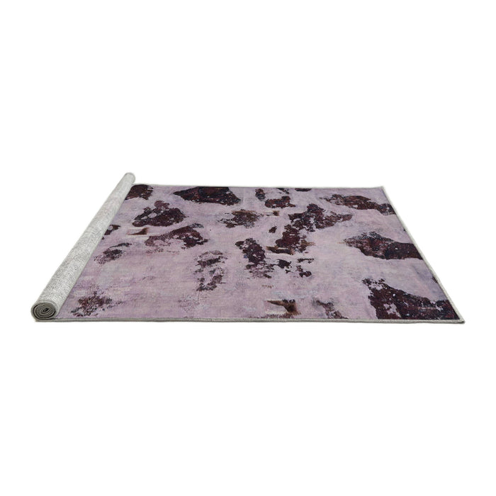 Sideview of Machine Washable Abstract Purple Rug, wshabs760