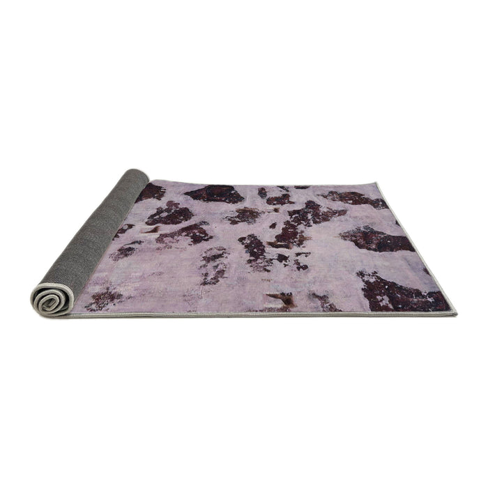 Sideview of Abstract Purple Modern Rug, abs760
