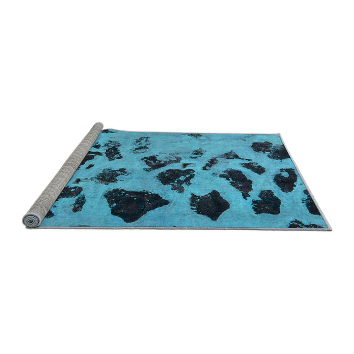 Sideview of Machine Washable Abstract Light Blue Modern Rug, wshabs760lblu