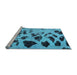 Sideview of Machine Washable Abstract Light Blue Modern Rug, wshabs760lblu