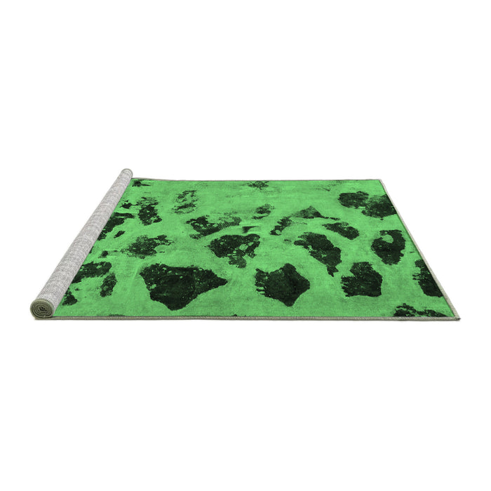 Sideview of Machine Washable Abstract Emerald Green Modern Area Rugs, wshabs760emgrn