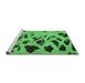 Sideview of Machine Washable Abstract Emerald Green Modern Area Rugs, wshabs760emgrn