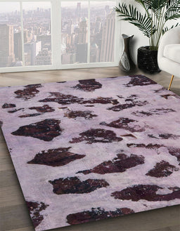 Machine Washable Abstract Purple Rug in a Family Room, wshabs760