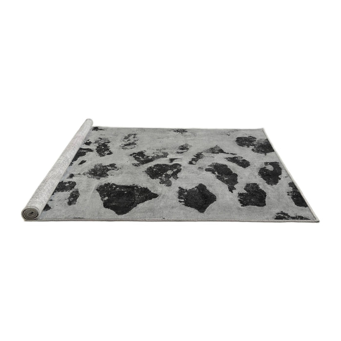 Sideview of Machine Washable Abstract Gray Modern Rug, wshabs760gry