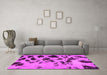 Machine Washable Abstract Pink Modern Rug in a Living Room, wshabs760pnk