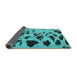 Sideview of Abstract Turquoise Modern Rug, abs760turq