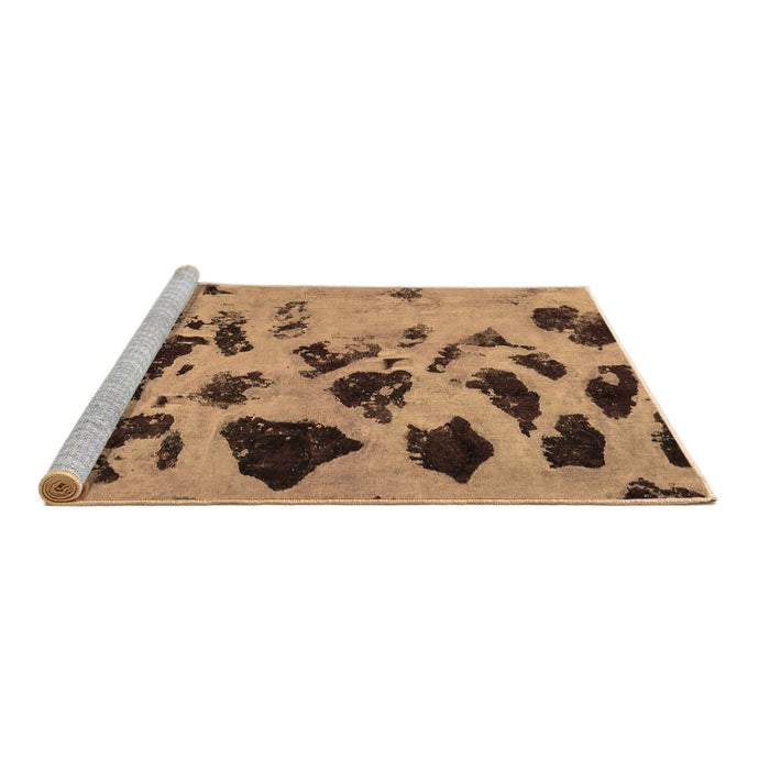 Sideview of Machine Washable Abstract Brown Modern Rug, wshabs760brn