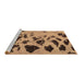 Sideview of Machine Washable Abstract Brown Modern Rug, wshabs760brn