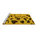 Sideview of Machine Washable Abstract Yellow Modern Rug, wshabs760yw