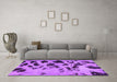 Machine Washable Abstract Purple Modern Area Rugs in a Living Room, wshabs760pur
