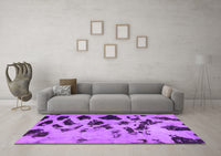 Machine Washable Abstract Purple Modern Rug, wshabs760pur