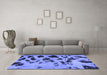 Machine Washable Abstract Blue Modern Rug in a Living Room, wshabs760blu