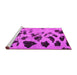 Sideview of Machine Washable Abstract Pink Modern Rug, wshabs760pnk