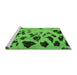 Sideview of Machine Washable Abstract Green Modern Area Rugs, wshabs760grn