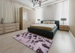 Abstract Purple Modern Rug in a Bedroom, abs760