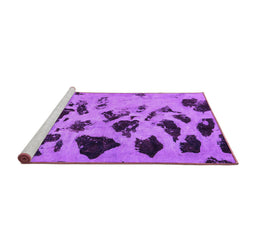 Sideview of Machine Washable Abstract Purple Modern Area Rugs, wshabs760pur