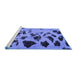 Sideview of Machine Washable Abstract Blue Modern Rug, wshabs760blu