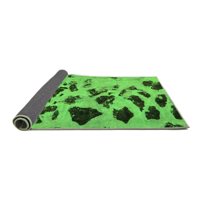 Sideview of Abstract Green Modern Rug, abs760grn