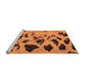 Sideview of Machine Washable Abstract Orange Modern Area Rugs, wshabs760org
