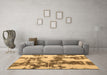 Machine Washable Abstract Brown Modern Rug in a Living Room,, wshabs761brn