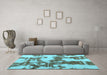 Machine Washable Abstract Light Blue Modern Rug in a Living Room, wshabs761lblu