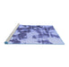 Sideview of Machine Washable Abstract Blue Modern Rug, wshabs761blu