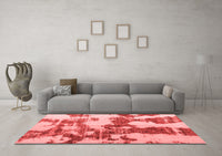 Machine Washable Abstract Red Modern Rug, wshabs761red