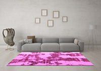 Machine Washable Abstract Pink Modern Rug, wshabs761pnk