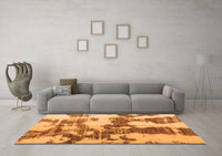 Machine Washable Abstract Orange Modern Rug, wshabs761org