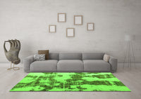 Machine Washable Abstract Green Modern Rug, wshabs761grn