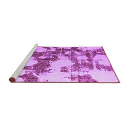 Sideview of Machine Washable Abstract Purple Modern Area Rugs, wshabs761pur