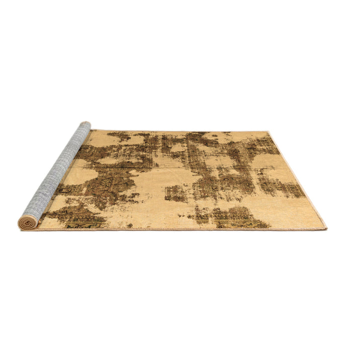 Sideview of Machine Washable Abstract Brown Modern Rug, wshabs761brn