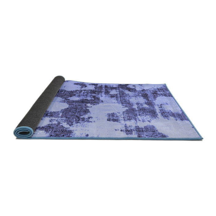 Sideview of Abstract Blue Modern Rug, abs761blu