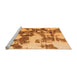 Sideview of Machine Washable Abstract Orange Modern Area Rugs, wshabs761org