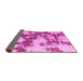 Sideview of Abstract Pink Modern Rug, abs761pnk