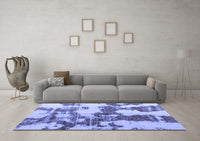 Machine Washable Abstract Blue Modern Rug, wshabs761blu