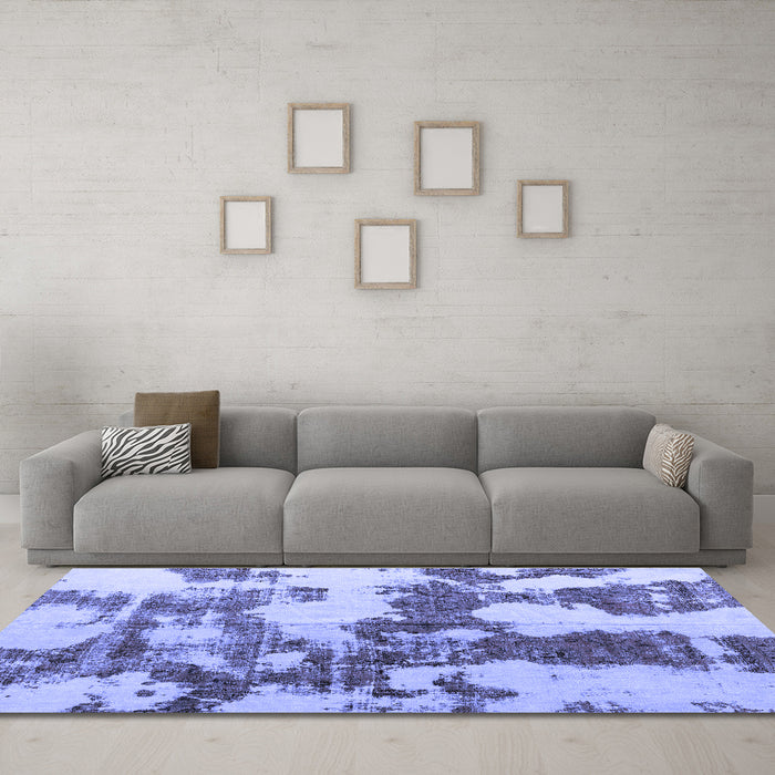 Machine Washable Abstract Blue Modern Rug in a Living Room, wshabs761blu
