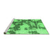 Sideview of Machine Washable Abstract Emerald Green Modern Area Rugs, wshabs761emgrn