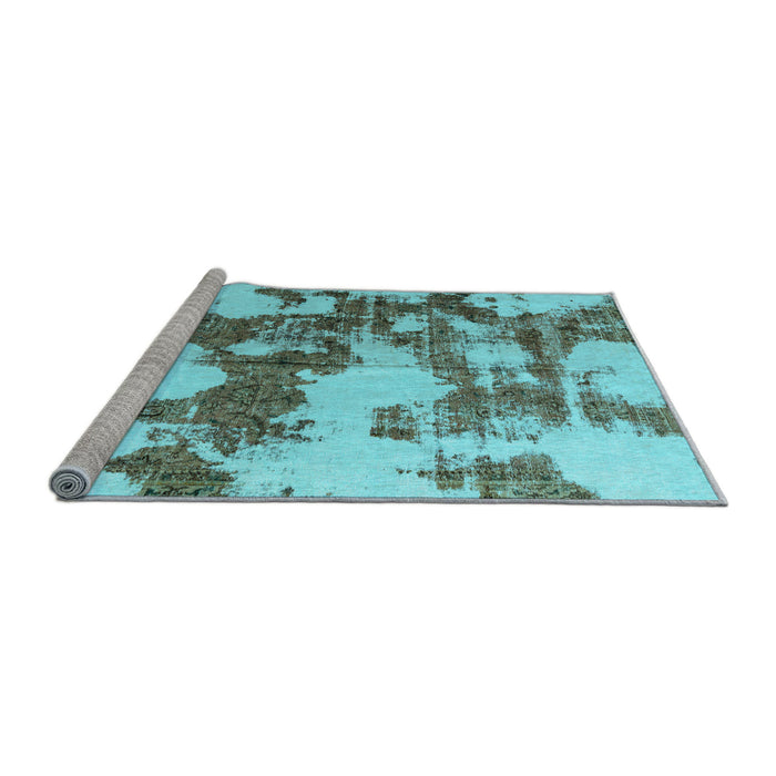 Sideview of Machine Washable Abstract Light Blue Modern Rug, wshabs761lblu
