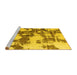 Sideview of Machine Washable Abstract Yellow Modern Rug, wshabs761yw